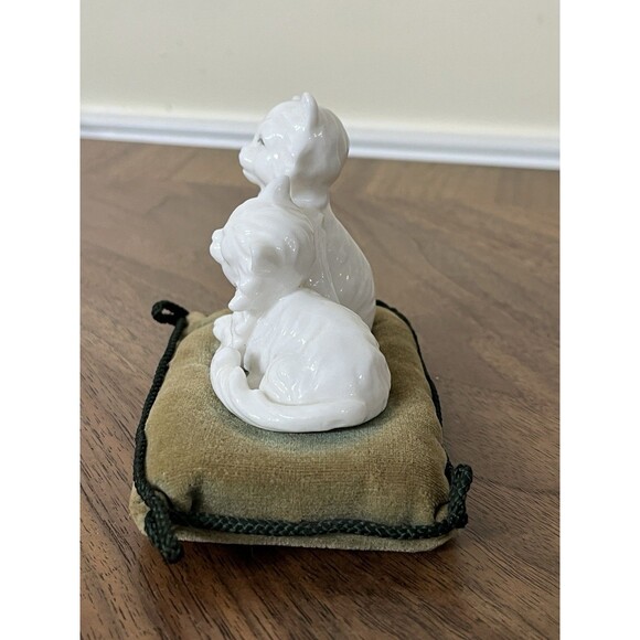 Vintage Porcelain 2 Cats on Pillow Ardalt Lenwile China Verithin Fine Japan - Picture 5 of 9